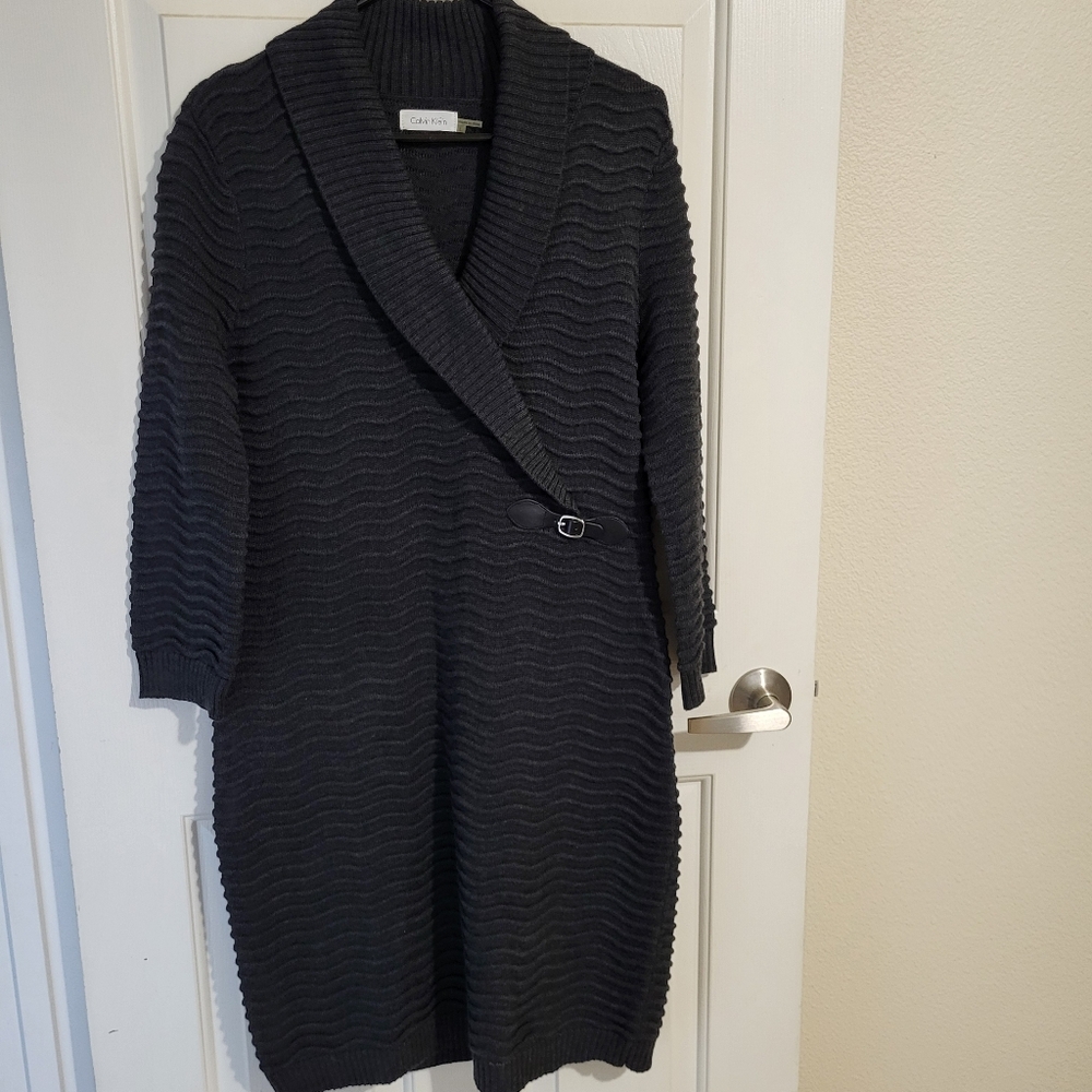 Calvin Klein Charcoal Women's Sweater Dress Size Large
